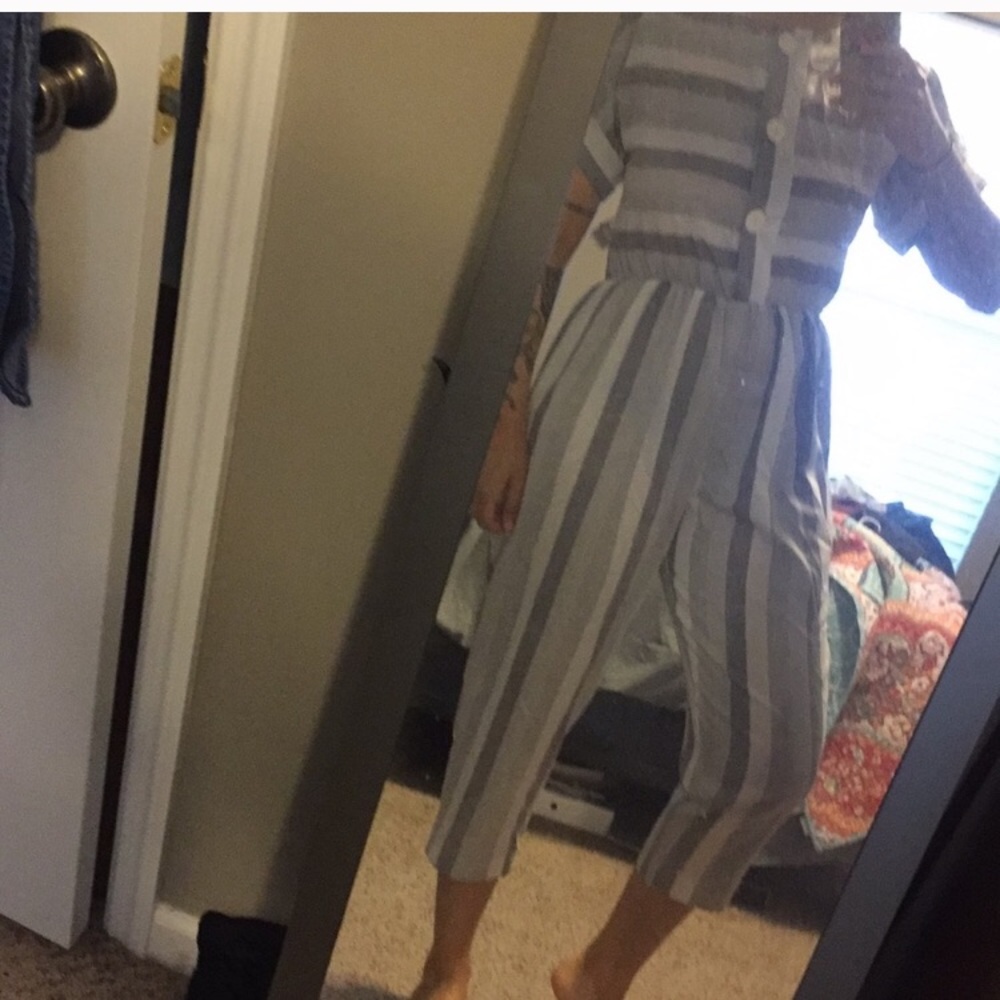 Summer lightweight striped jumpsuit